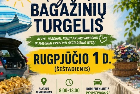 Alytaus bagažinių turgelis: rugpjūčio 9-ąją aerodrome: ką svarbu žinoti