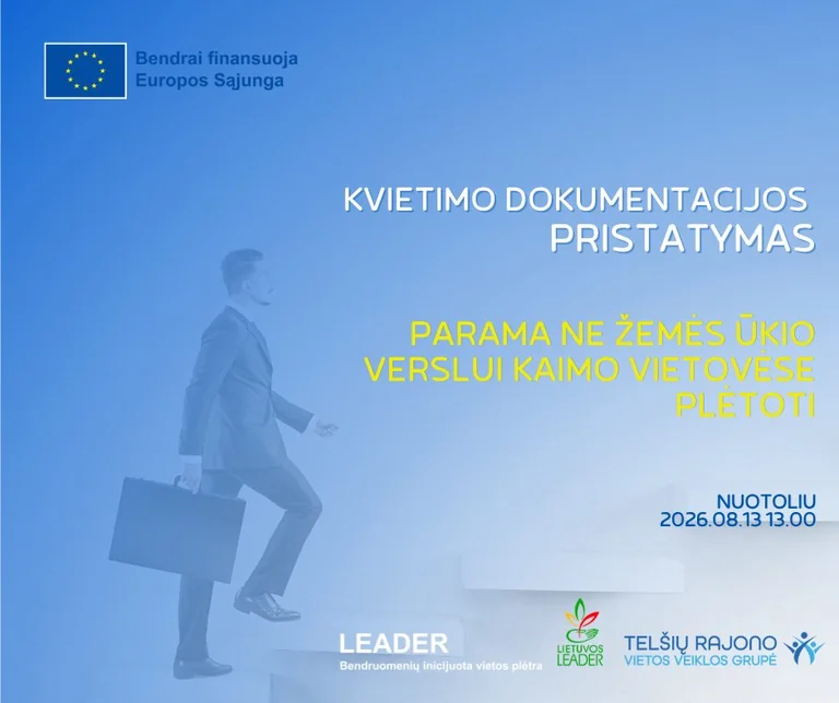 Telšių ir Rietavo verslui: atvertas paraiškų teikimas paramai gauti