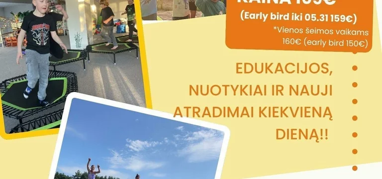 Vaikų vasaros stovykla Utenoje: rugpjūčio pamaina su nakvyne
