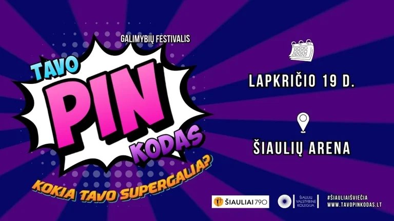 Šiauliuose „TAVO PIN KODAS“: nemokami užsiėmimai moksleiviams